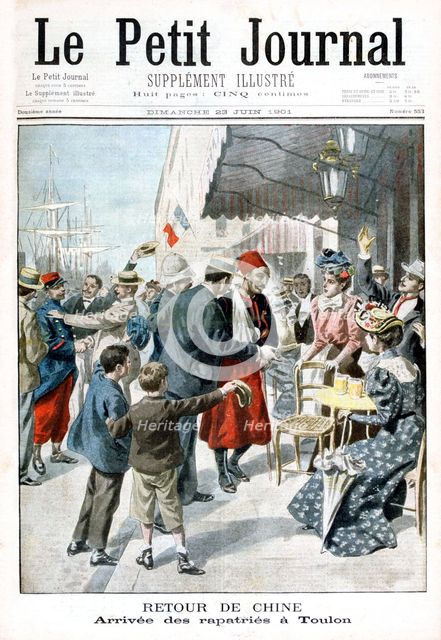Return from China, Arrival of repatriate, Toulon, 1901. Artist: Unknown