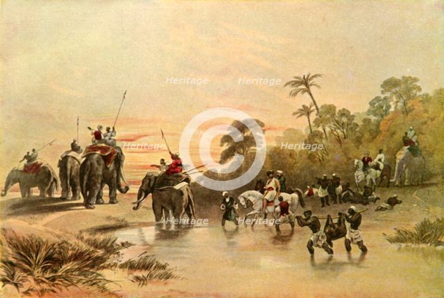 'Return from Pig-Sticking in India', 1840s, (1901). Creator: Charles Stewart Hardinge.