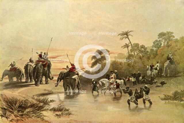 'Return from Pig-Sticking in India', 1840s, (1901). Creator: Charles Stewart Hardinge.