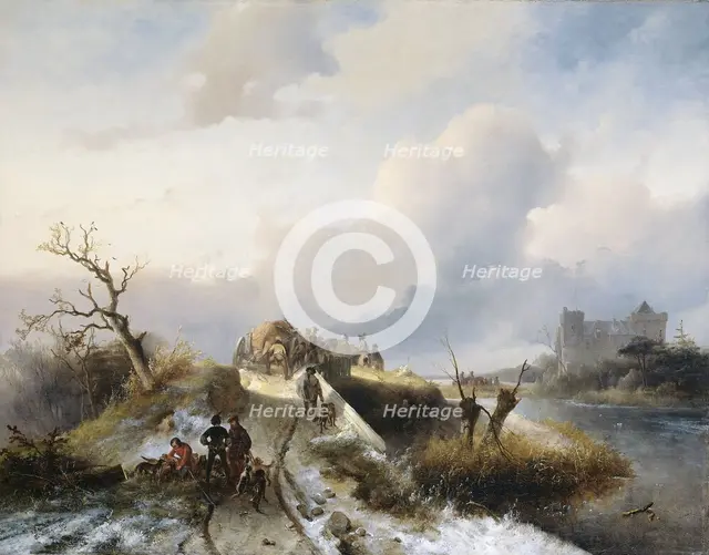 Return from the Hunt, c.1845. Creator: Charles Rochussen.