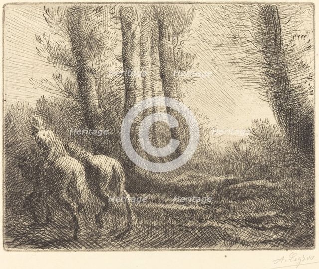 Return from the Plowing (Le retour de labourage). Creator: Alphonse Legros.
