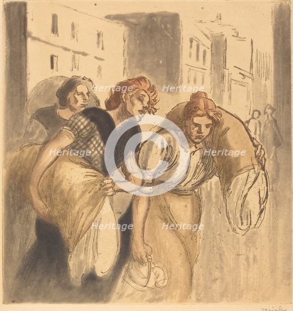Return from the Wash House (Retour de lavoir), 1912. Creator: Theophile Alexandre Steinlen.