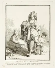 Return Walk, plate four from Suite de Divers Habillements de Peuples du Nord, 1765. Creator: Jean Baptiste Le Prince