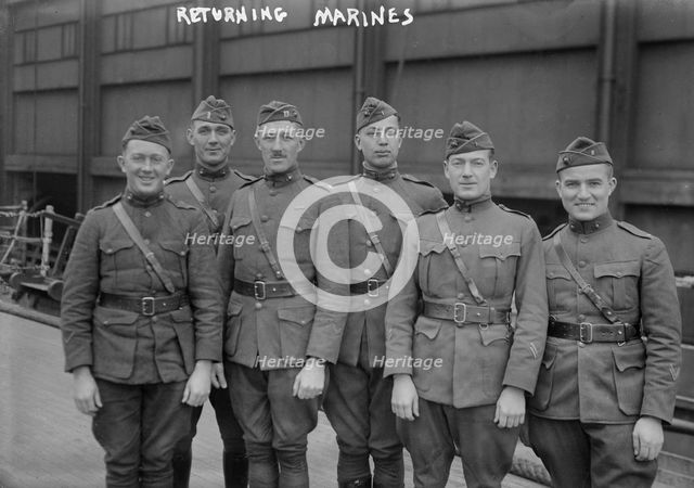 Returning marines, 1918 or 1919. Creator: Bain News Service.