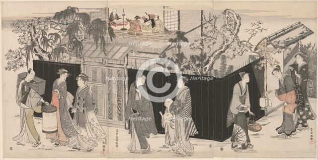 Returning from a Poetry Gathering, Japan, c. 1785/89. Creator: Kubo Shunman.