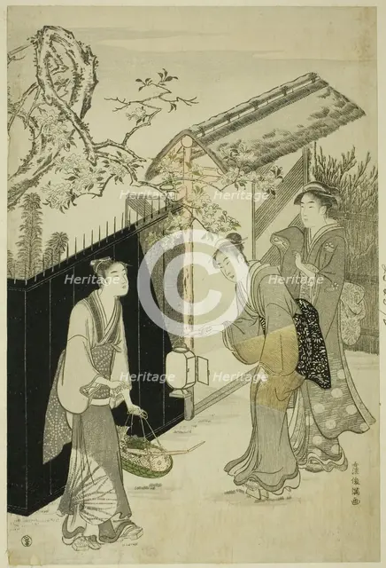 Returning from a Poetry Gathering, Japan, c. 1785/89. Creator: Kubo Shunman.