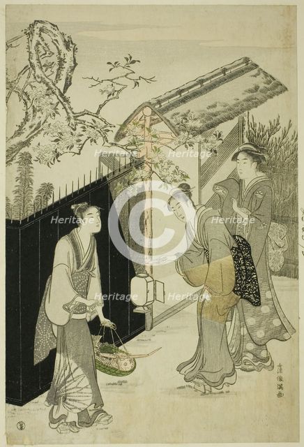 Returning from a Poetry Gathering, Japan, c. 1785/89. Creator: Kubo Shunman.