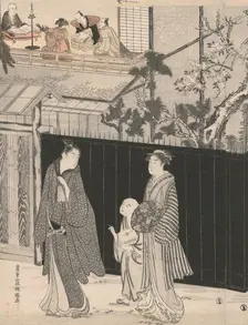 Returning from a Poetry Gathering, Japan, c. 1785/89. Creator: Kubo Shunman