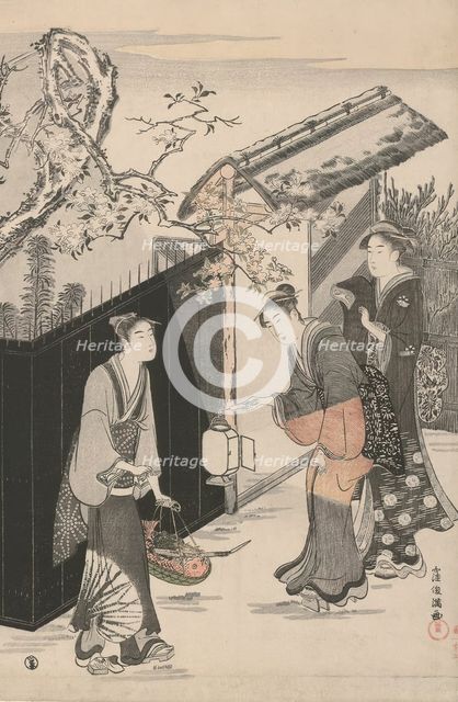 Returning from a Poetry Gathering, Japan, c. 1785/89. Creator: Kubo Shunman.
