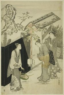 Returning from a Poetry Gathering, Japan, c. 1785/89. Creator: Kubo Shunman