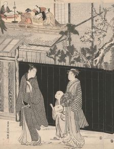 Returning from a Poetry Gathering, Japan, c. 1785/89. Creator: Kubo Shunman