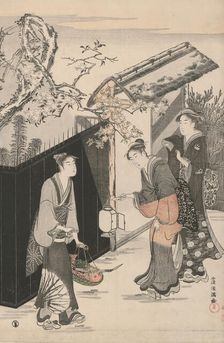 Returning from a Poetry Gathering, Japan, c. 1785/89. Creator: Kubo Shunman
