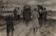 Returning from an Unsuccessful Picnic in the Taiga. Irkutsk, 1904. Creator: Boris Vasilievich Smirnov