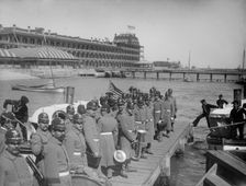 Returning from drill, Hampton Roads, between 1890 and 1901. Creator: William H. Jackson