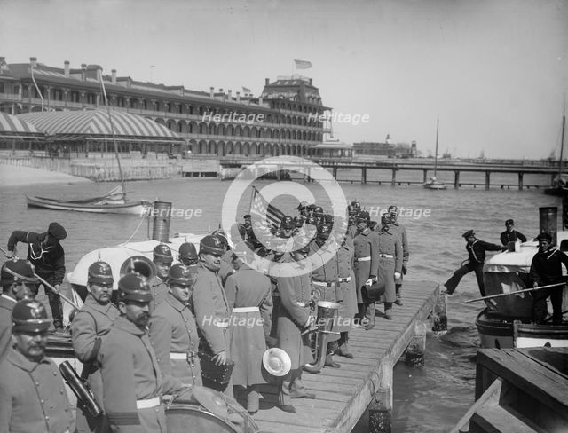 Returning from drill, Hampton Roads, between 1890 and 1901. Creator: William H. Jackson.