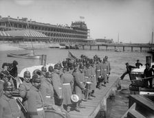 Returning from drill, Hampton Roads, between 1890 and 1901. Creator: Unknown
