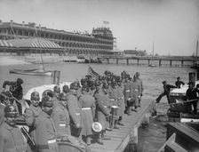 Returning from drill, Hampton Roads, between 1890 and 1901. Creator: William H. Jackson