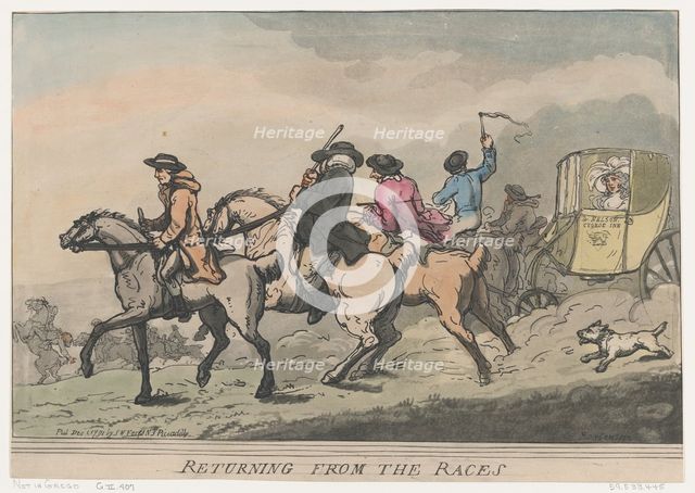 Returning from the Races, December 1, 1791., December 1, 1791. Creator: Thomas Rowlandson.
