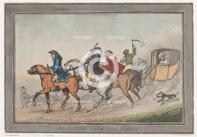 Returning from the Races, December 1, 1791., December 1, 1791. Creator: Thomas Rowlandson.