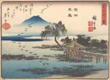 Returning Geese at Katata, 1857., 1857. Creator: Ando Hiroshige