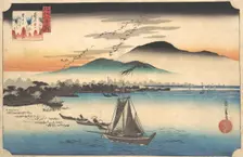 Returning Geese at Katada, 19th century. Creator: Ando Hiroshige