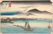 Returning Geese at Katada, ca. 1832., ca. 1832. Creator: Ando Hiroshige