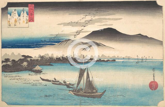 Returning Geese at Katada, ca. 1832., ca. 1832. Creator: Ando Hiroshige.