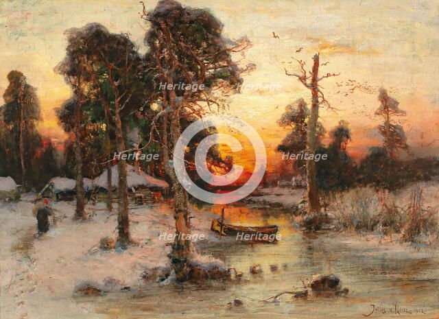 Returning home at sunset, 1902. Creator: Klever, Juli Julievich (Julius) von, the Elder (1850-1924).