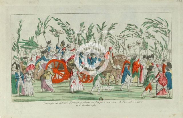 Returning home from the October march to Versailles, 1789, 1789. Creator: Anonymous.