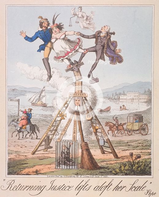 'Returning Justice lifts aloft her Scale', 1821. Creator: Anon.