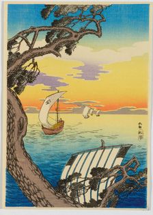 Returning Sailboats (Iri fune), 1930s. Creator: Takahashi (Shotei), Hiroaki (1871-1945)