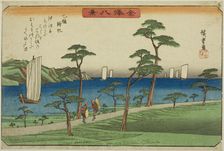 Returning Sails at Otomo (Otomo kihan), from the series "Eight Views of Kanazawa...", c. 1835/36. Creator: Ando Hiroshige