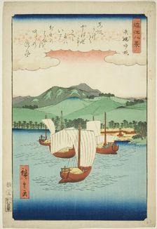 Returning Sails at Yabase (Yabase kihan), from the series "Eight Views of Omi (Omi hakkei)", 1857. Creator: Ando Hiroshige
