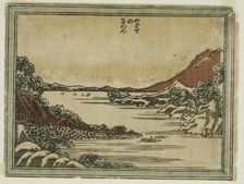 Returning Sails at Yabase (Yabase no kiban), from the series Eight Views of Omi in..., 1804/16. Creator: Hokusai
