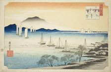 Returning Sails at Yabase (Yabase no kihan), from the series "Eight Views of Omi...", c. 1834. Creator: Ando Hiroshige