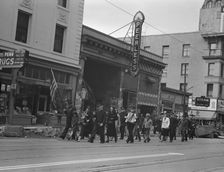 Returning to headquarters..., Salvation Army, San Francisco, California, 1939. Creator: Dorothea Lange