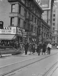 Returning to headquarters..., Salvation Army, San Francisco, California, 1939. Creator: Dorothea Lange