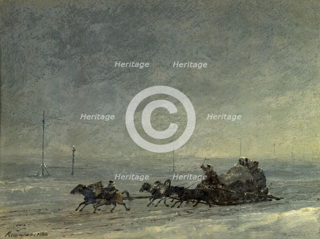 Returning with Fashionable Goods From the Irbitsk Market, 1888. Creator: Pavel Mikhailovich Kosharov.