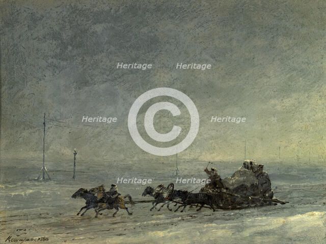 Returning with Fashionable Goods From the Irbitsk Market, 1888. Creator: Pavel Mikhailovich Kosharov.