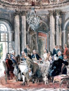 Reunion at the Mansion 1849. Artist: Adolph Menzel
