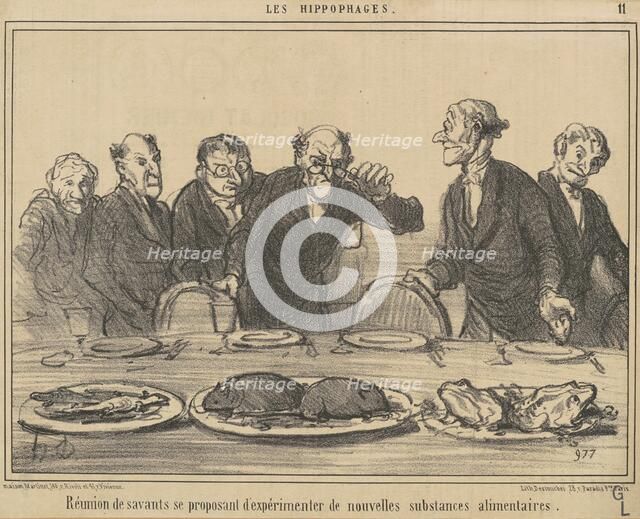 Réunion de Savants se proposant..., 19th century. Creator: Honore Daumier.