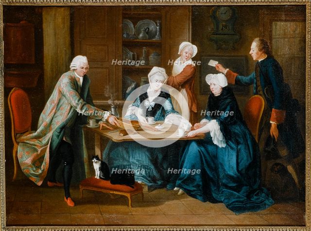 Reunion of the Barre family in an interior, 1772. Creator: Marius-Pierre Lemazurier.