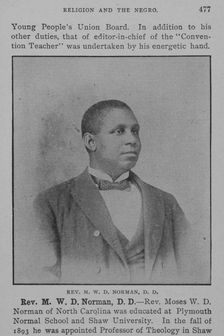 Rev. M.W.D. Norman, D.D., 1902. Creator: Unknown