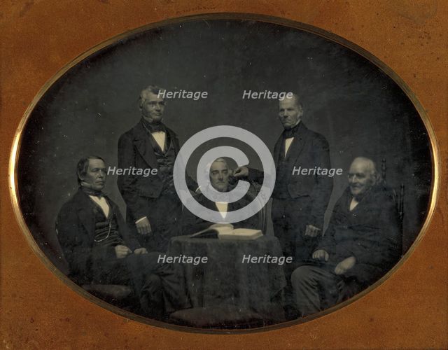 [Rev. Mr. Frederick T. Gray and Deacons of Old Bullfinch Street Church], ca. 1845. Creator: Attributed to John Adams Whipple.