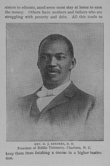 Rev. D.J. Sanders, D.D. : President of Biddle University, Charlotte, N.C., 1902. Creator: Unknown