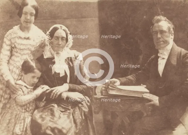 Rev Ebenezer Miller and family, 1843-1847. Creators: David Octavius Hill, Robert Adamson.