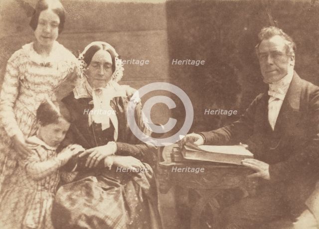 Rev Ebenezer Miller and family, 1843-1847. Creators: David Octavius Hill, Robert Adamson.