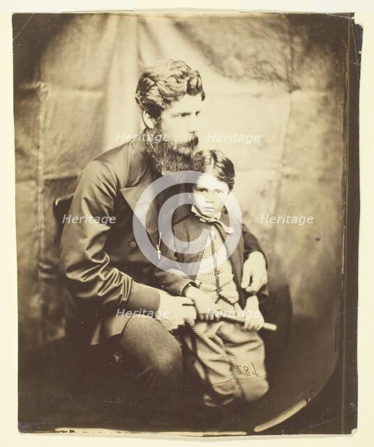 Rev. James Langton Clark and son Charles (Robin), 1864. Creator: Lewis Carroll.