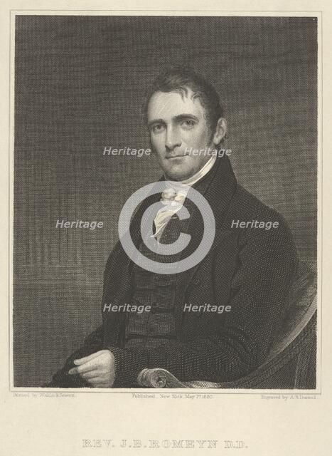 Rev. John Brodhead Romeyn, D. D., May 1, 1820., May 1, 1820. Creator: Asher Brown Durand.