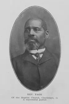 Rev. Page; Of the Baptist Church, Cincinnati, O.; A successful pastor, 1907. Creator: Unknown